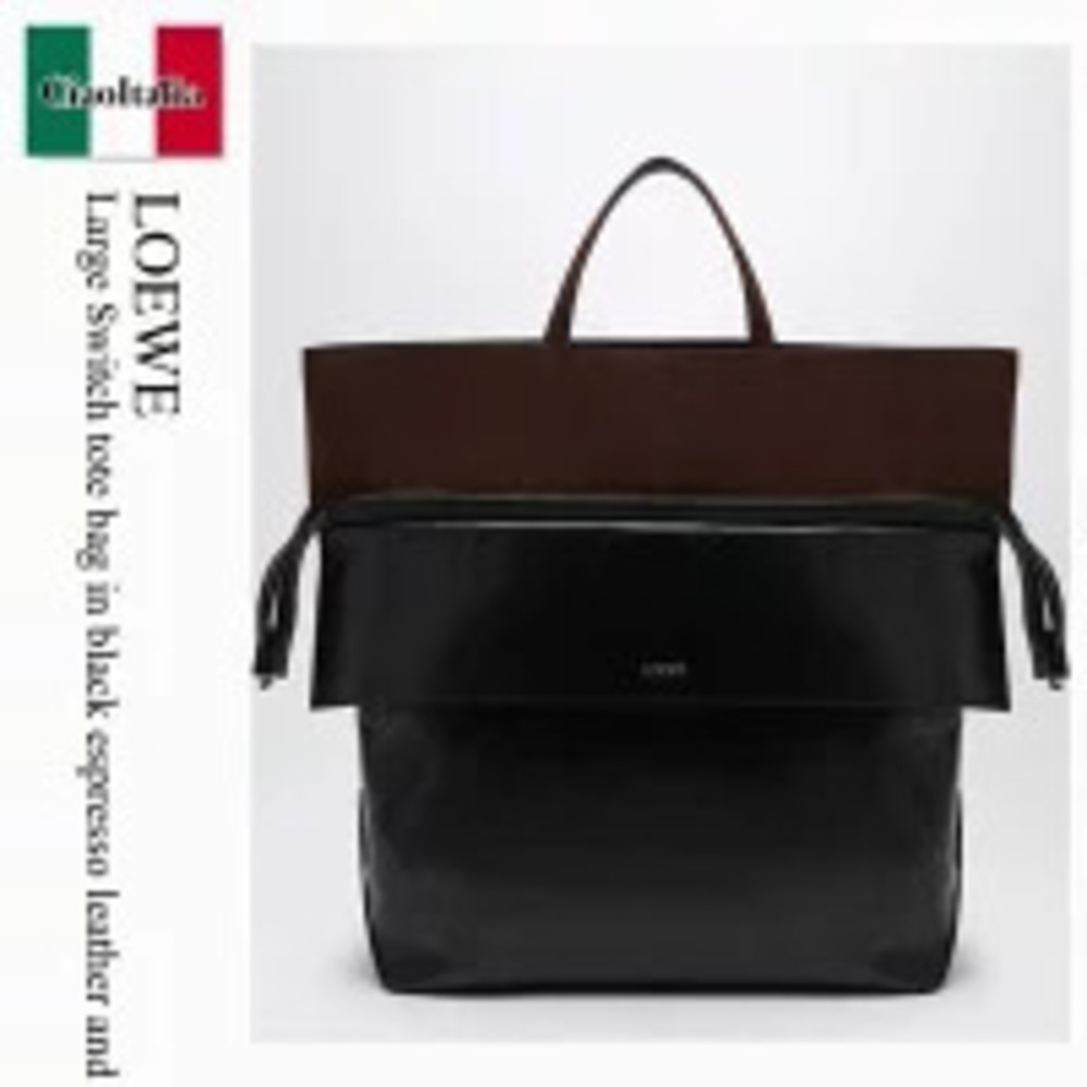 Loewe Large Switch Tote Bag, crafted from mix of black leather brown - Picture 1 of 2